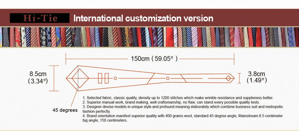 Hi-Tie  Black Blue Orange Floral Mens Fashion Necktie Handkerchief Cufflinks for Tuxedo Classic Tie Man Gift Valentine's Day