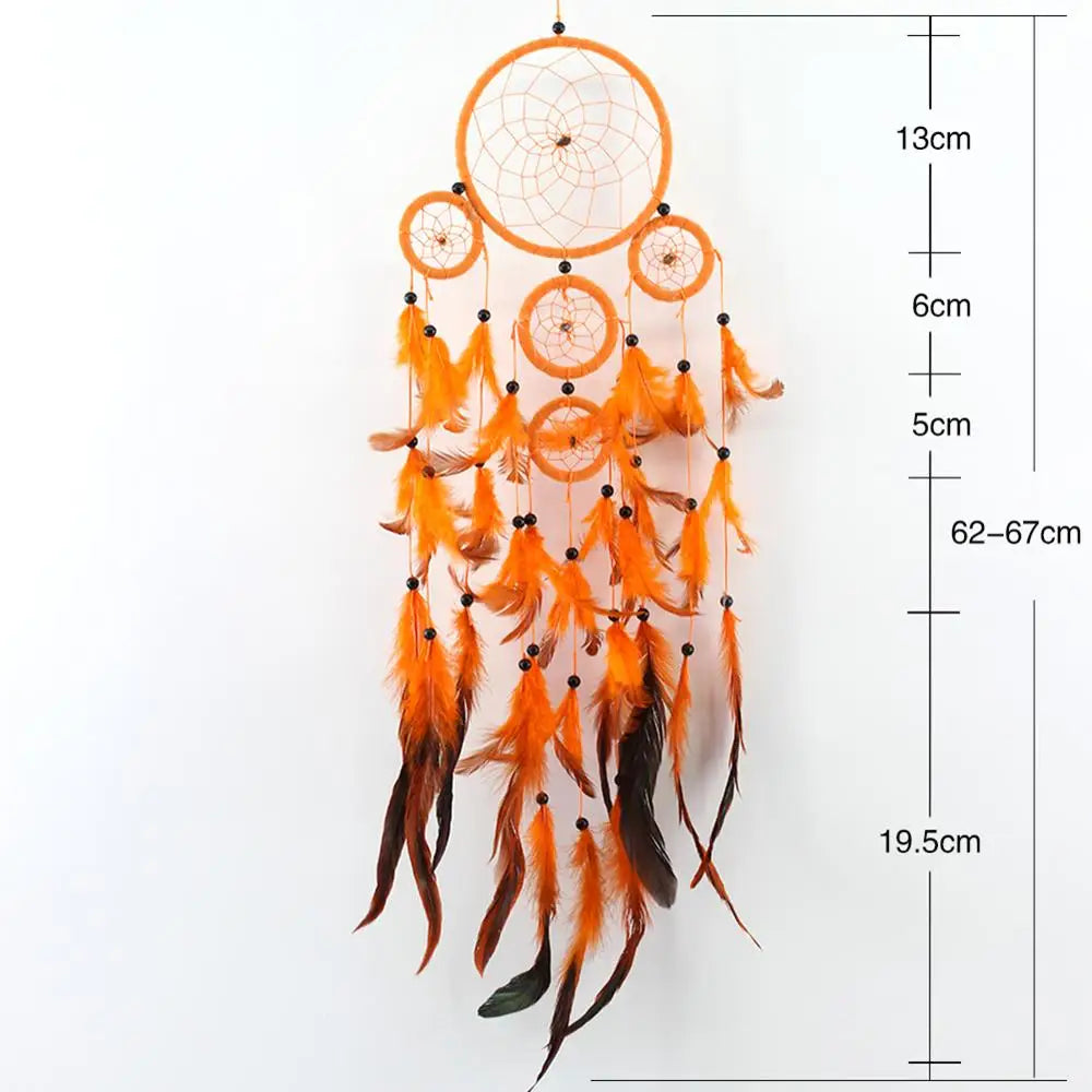 Purple Feather Crafts Dream Catcher Wind Chimes Handmade Dreamcatcher Net for Wall Hanging Car Home Decoration Birthday Gift