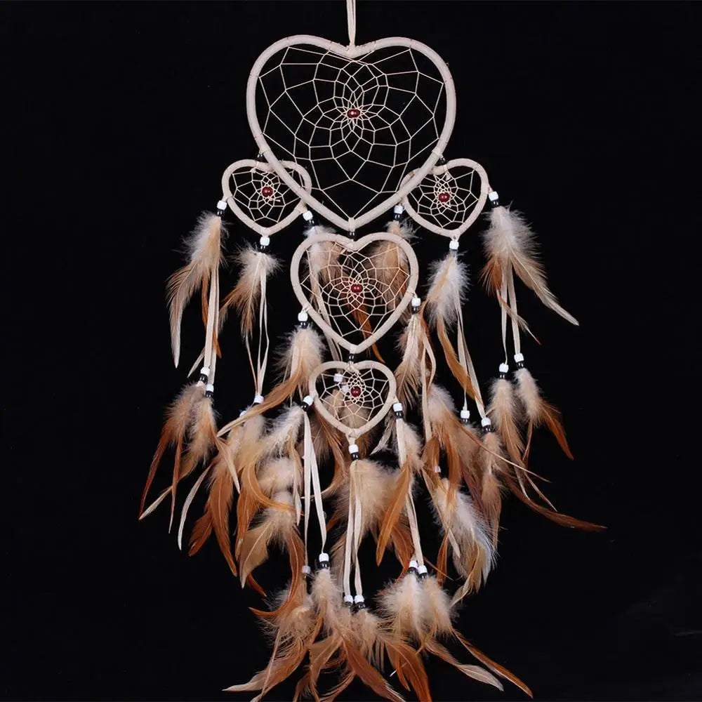 Purple Feather Crafts Dream Catcher Wind Chimes Handmade Dreamcatcher Net for Wall Hanging Car Home Decoration Birthday Gift