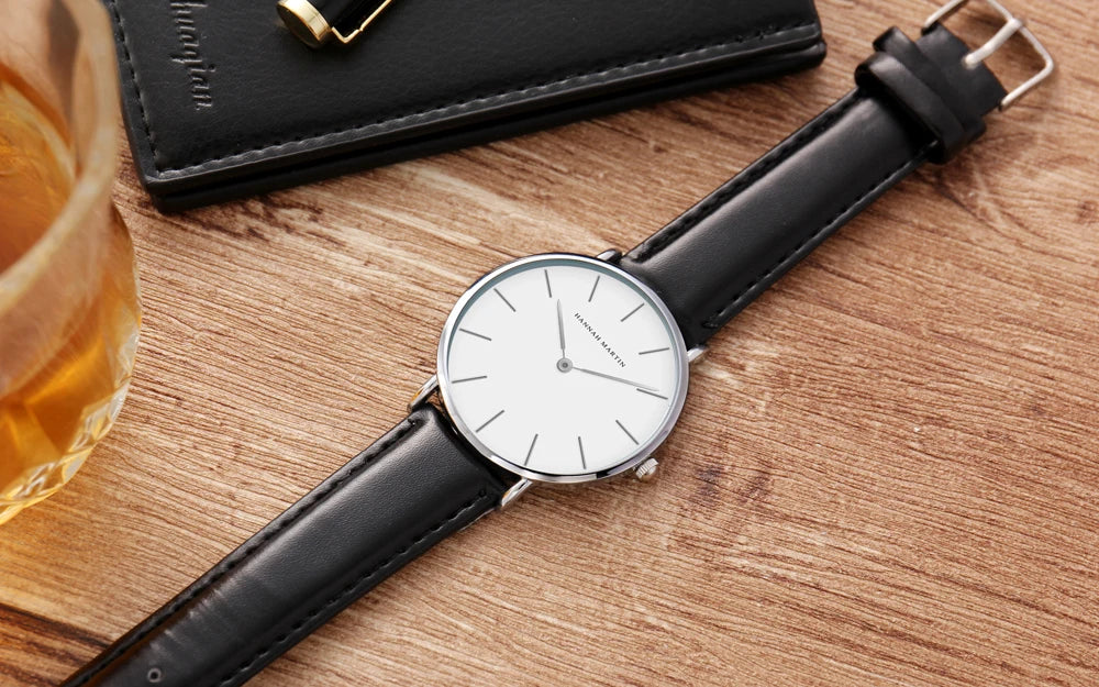 Dropshipping High Quality Rose Gold Dial Watch Men Leather Waterproof Wristwatch Women Dress Fashion Brand Quartz Movement Saat