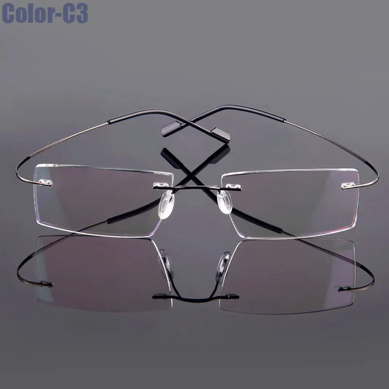 Gmei Optical Fashion Rimless Glasses Frame Memory Alloy Eyeglasses Prescription Ultralight Flexible Frames 9 Colors T8089