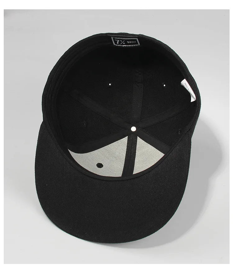 Back Closure Big Size Baseball Cap Hiphop Flat Peak Plain Sport Hat Oversize Large Men Fitted Cap 56cm 58cm 59cm 60cm 62cm 64cm