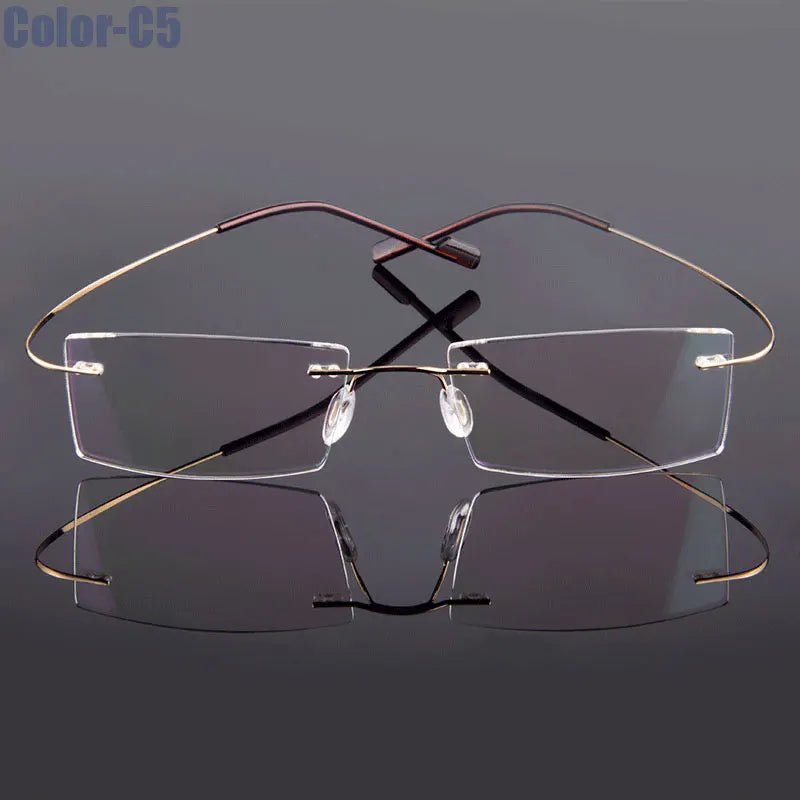 Gmei Optical Fashion Rimless Glasses Frame Memory Alloy Eyeglasses Prescription Ultralight Flexible Frames 9 Colors T8089