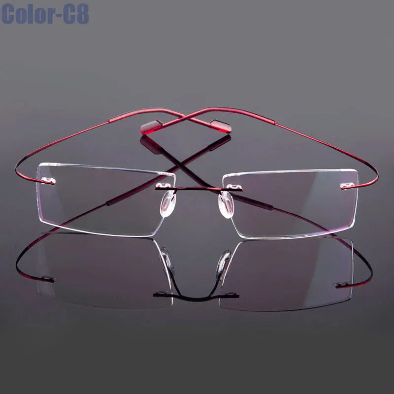 Gmei Optical Fashion Rimless Glasses Frame Memory Alloy Eyeglasses Prescription Ultralight Flexible Frames 9 Colors T8089