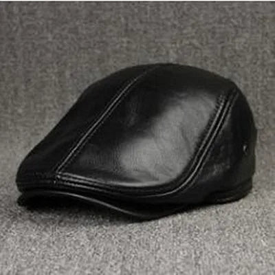 XdanqinX Men's Winter Hat Thicker Warm Cowhide Leather Berets With Ears Snapback Cap Brands Fashion Cap Male Bone Dad's Hats