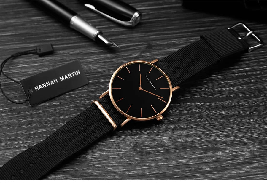 Dropshipping High Quality Rose Gold Dial Watch Men Leather Waterproof Wristwatch Women Dress Fashion Brand Quartz Movement Saat