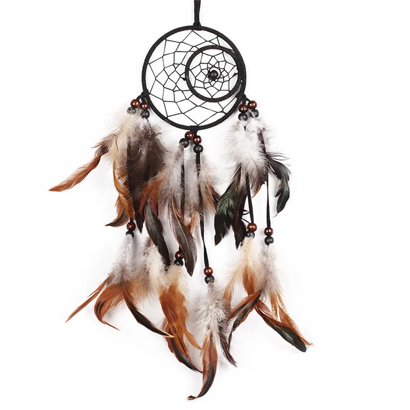 Purple Feather Crafts Dream Catcher Wind Chimes Handmade Dreamcatcher Net for Wall Hanging Car Home Decoration Birthday Gift