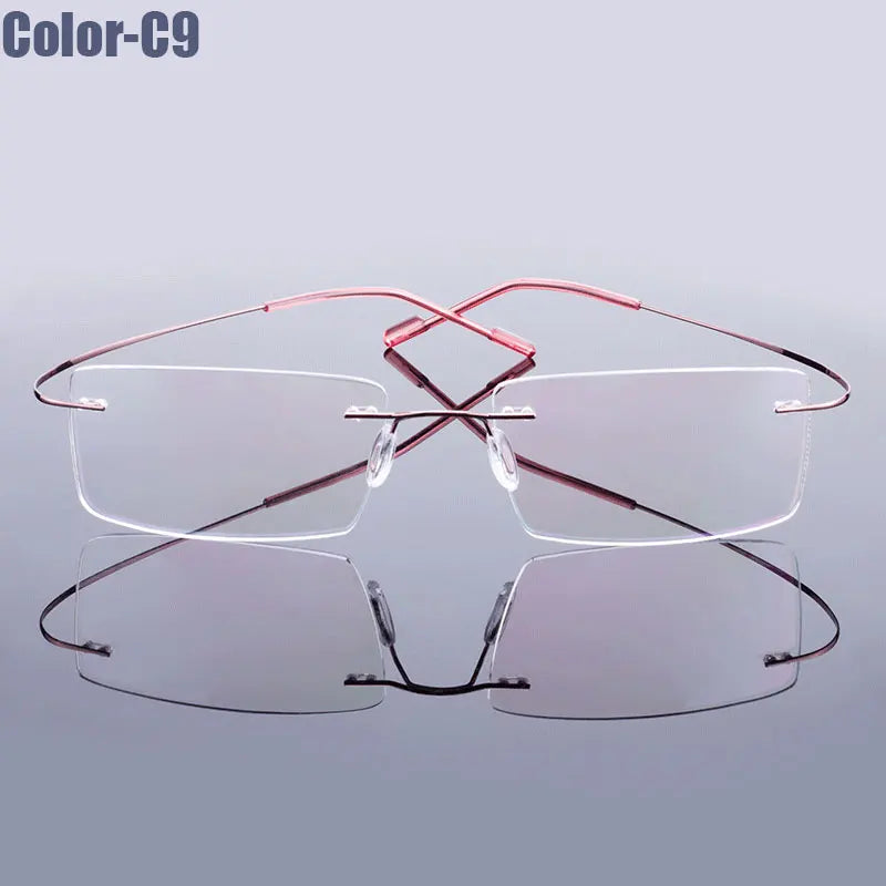 Gmei Optical Fashion Rimless Glasses Frame Memory Alloy Eyeglasses Prescription Ultralight Flexible Frames 9 Colors T8089