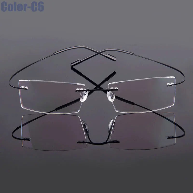 Gmei Optical Fashion Rimless Glasses Frame Memory Alloy Eyeglasses Prescription Ultralight Flexible Frames 9 Colors T8089