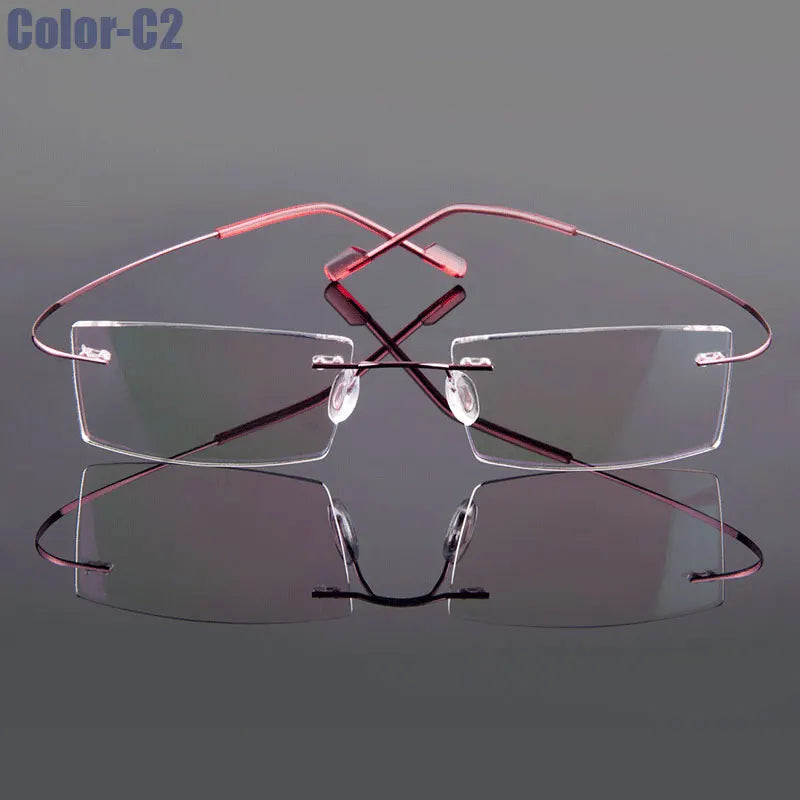 Gmei Optical Fashion Rimless Glasses Frame Memory Alloy Eyeglasses Prescription Ultralight Flexible Frames 9 Colors T8089