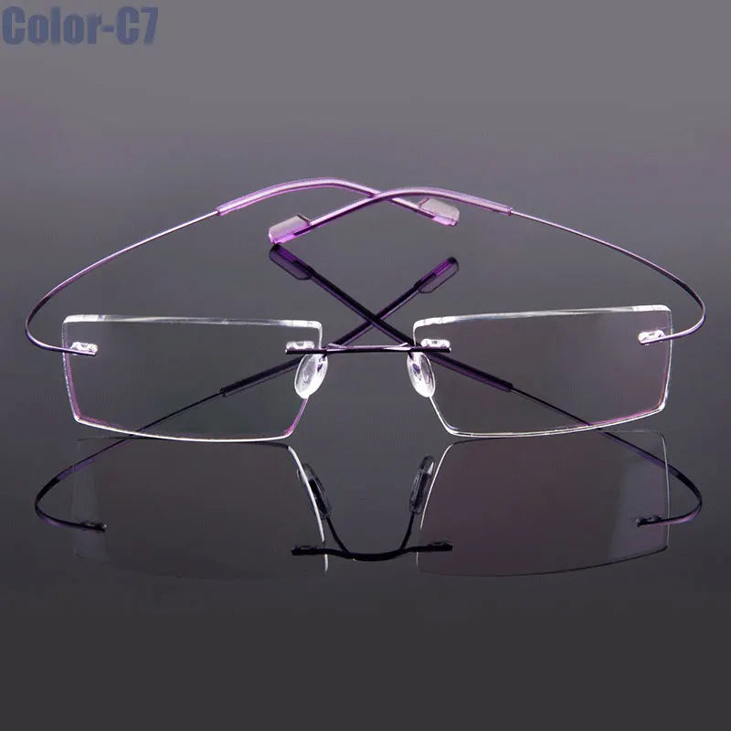 Gmei Optical Fashion Rimless Glasses Frame Memory Alloy Eyeglasses Prescription Ultralight Flexible Frames 9 Colors T8089