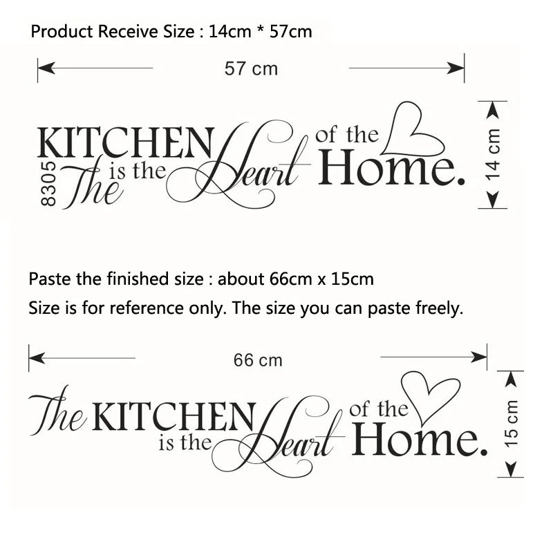 English Letters Kitchen Love Vinyl Wall Sticker On The Wall Decals Art Words Kitchen Background Decoration Stickers Home Decor