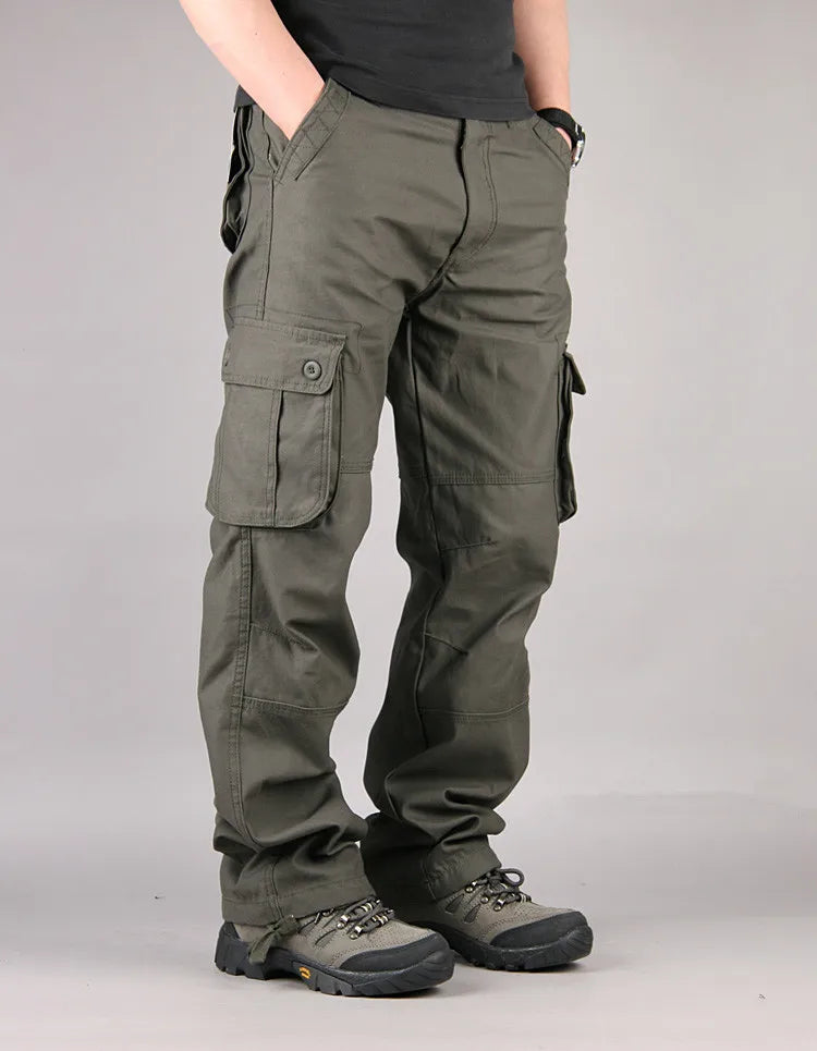 Cotton Men's Cargo Pants Casual Multi Pockets Tactical Work Pants Men Outerwear Straight Slacks Long Trousers For Men Clothing