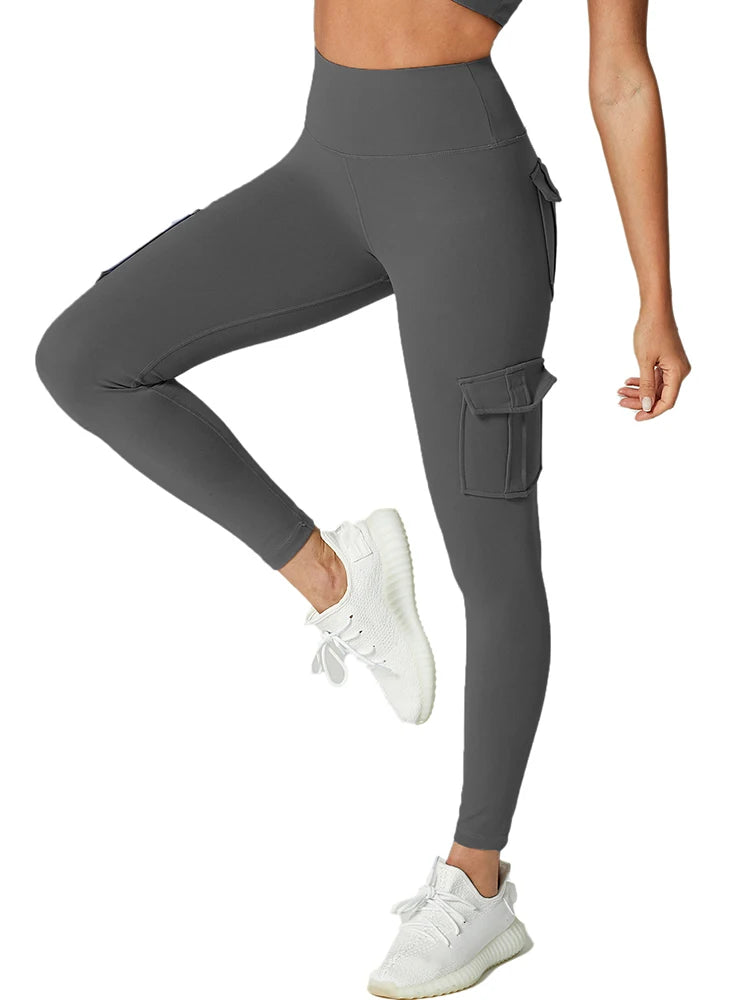Sportswear Woman Gym Yoga Clothing 4 Pocket High Waist Stretch Tummy Control Sports Leggings Women Tights for Fitness Running