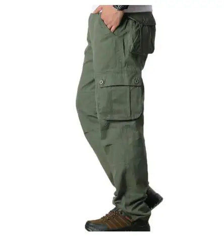 Cotton Men's Cargo Pants Casual Multi Pockets Tactical Work Pants Men Outerwear Straight Slacks Long Trousers For Men Clothing