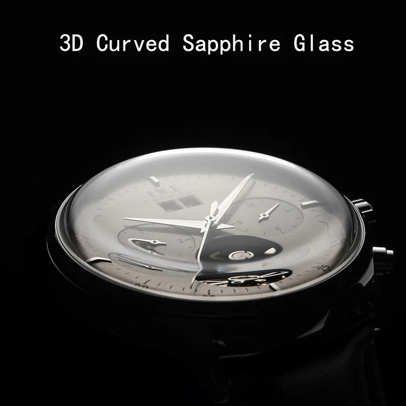 Relogio Masculino 2025 New Double Calendar Automatic Watch Auto Date Leather Waterproof Tourbillon Mechanical Watches for Men
