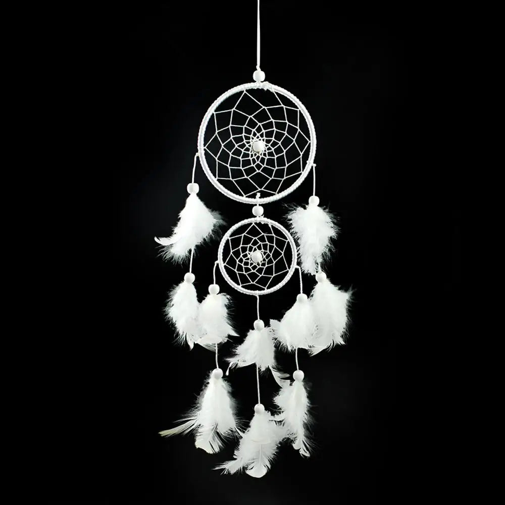 Purple Feather Crafts Dream Catcher Wind Chimes Handmade Dreamcatcher Net for Wall Hanging Car Home Decoration Birthday Gift