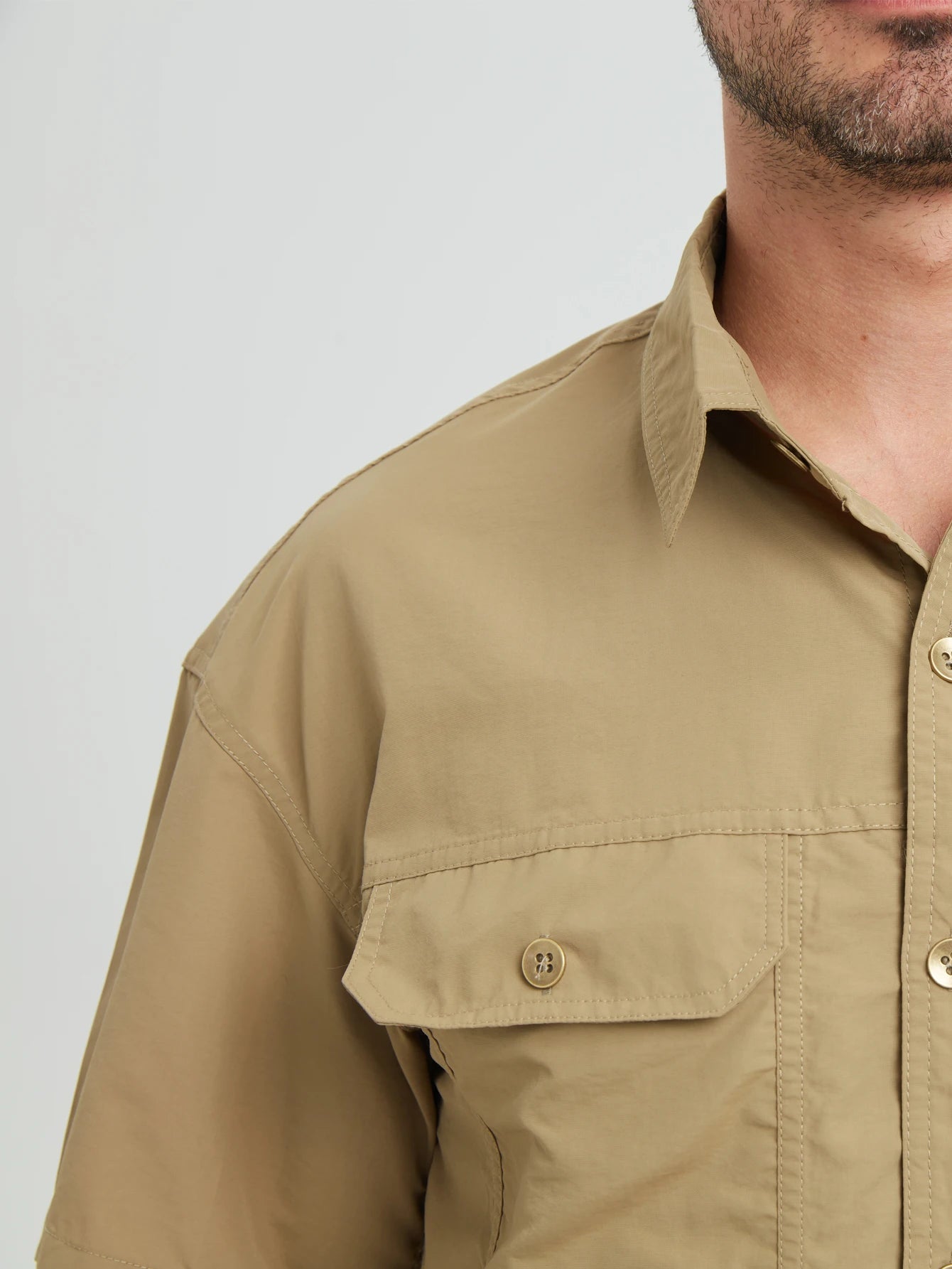 [USA Size] 100% Nylon Fashion 2025 Summer Clothes Cargo Military Brand Shirts For Mens Short Sleeves Casual Blouse Oversize 5XL