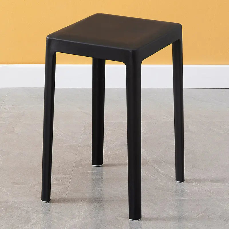 Simple Plastic Stool Home Living Room Modern Simple High Stool Stackable Nordic High Stool Thick Solid Square Stool