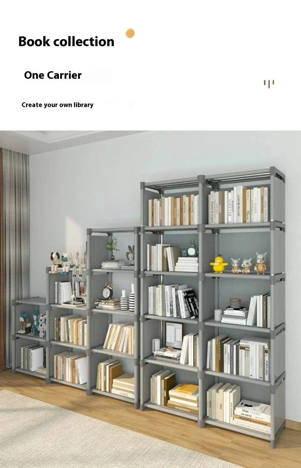 Simple Bookshelf Easy Assembly Bookcase Square Storage Shelf Multi-Layer Book Closet Living Room And Study Bedroom Storage Shelf