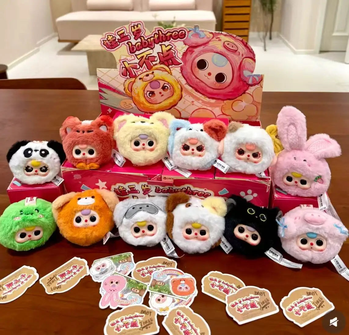 New Genuine Baby Three Mini Animals Trendy Blind Box Toys  Ornaments  Keychains  Cute Dolls Anime Merchandise Birthday Gifts