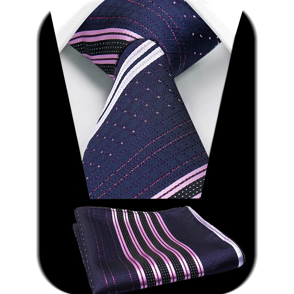 Tie Man Handky Suit Set Fashion Brand Business Neckwear Handkerchief Dotted Striped Design Wedding Accessories Wholesale Gravata