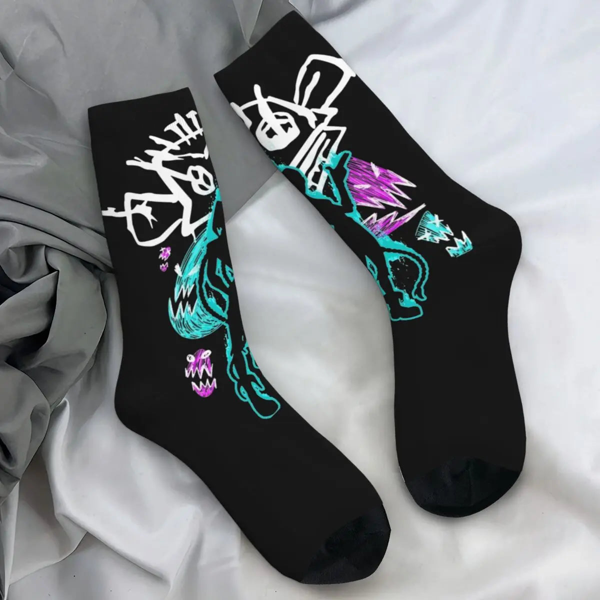 Jinx Monkey Socks Arcane L-League Anime Legends Kawaii Stockings Unisex Men Medium Soft Sports Autumn Pattern Anti Slip Socks
