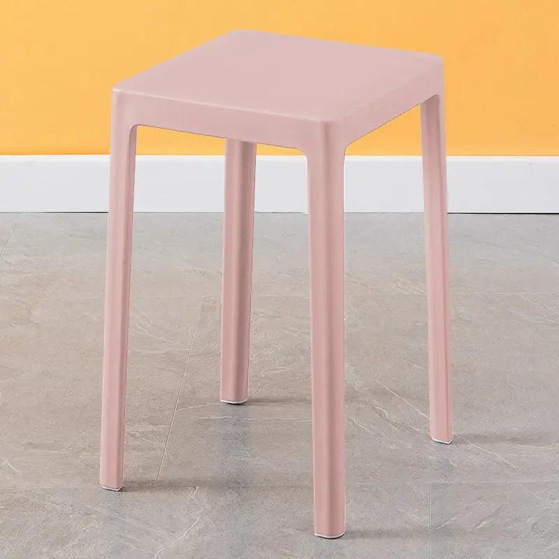 Simple Plastic Stool Home Living Room Modern Simple High Stool Stackable Nordic High Stool Thick Solid Square Stool