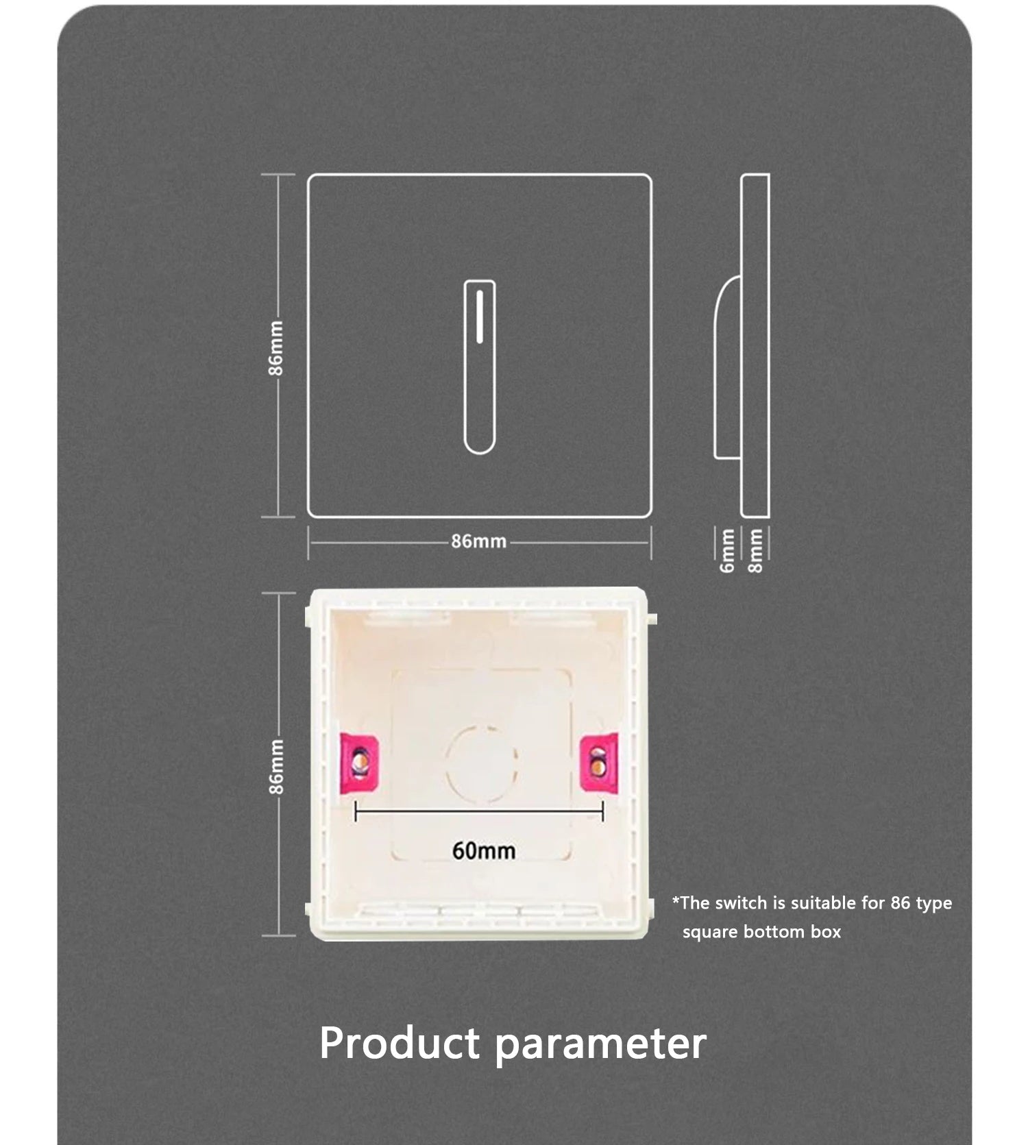 Wall Light Switch Panel Tempered Glass International Switch Self-reset 1/2/3/4 Gang 1/2 Way LED Indicator Piano Key Wall Panel