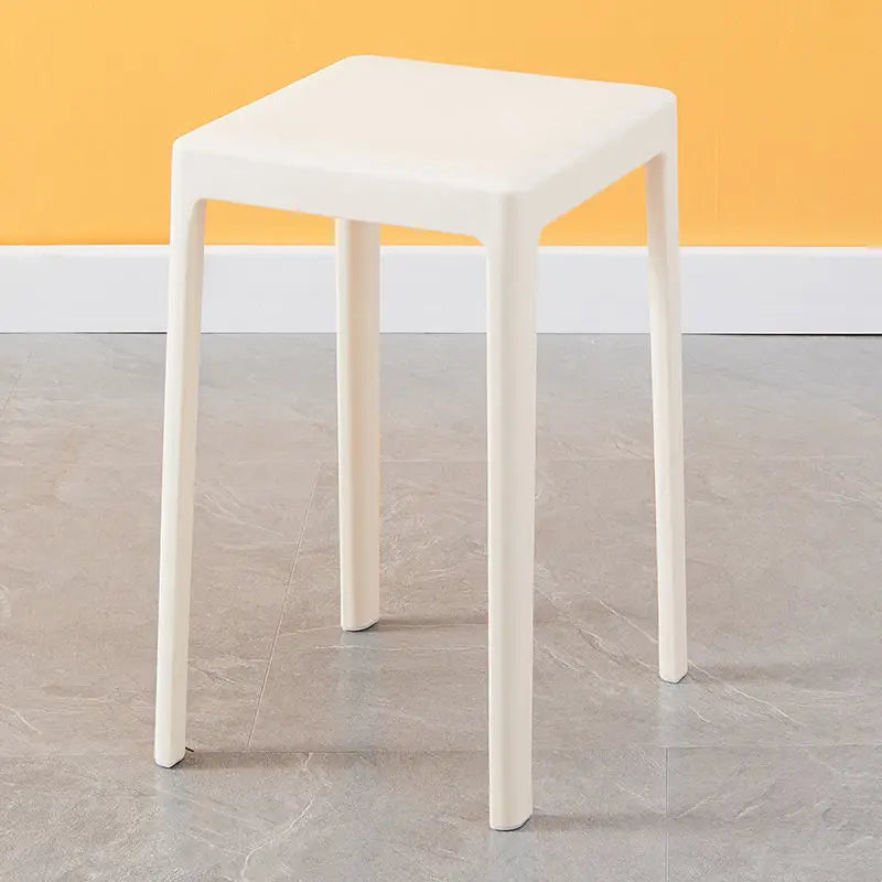 Simple Plastic Stool Home Living Room Modern Simple High Stool Stackable Nordic High Stool Thick Solid Square Stool
