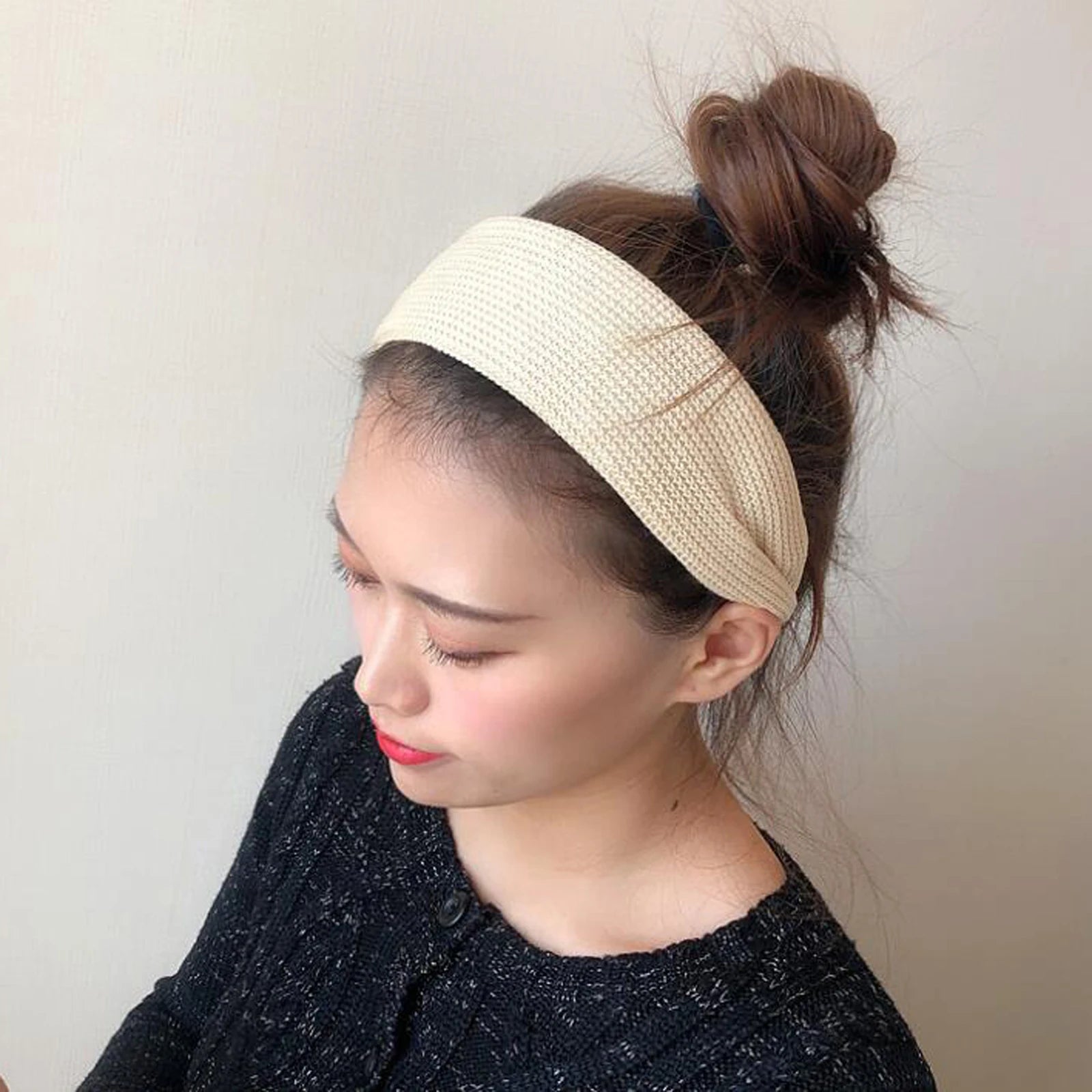 PROLY New Fashion Women's Hair Accessories Solid Color Knitted Hairband Casual Autumn Winter Headwear Headband Wholesale