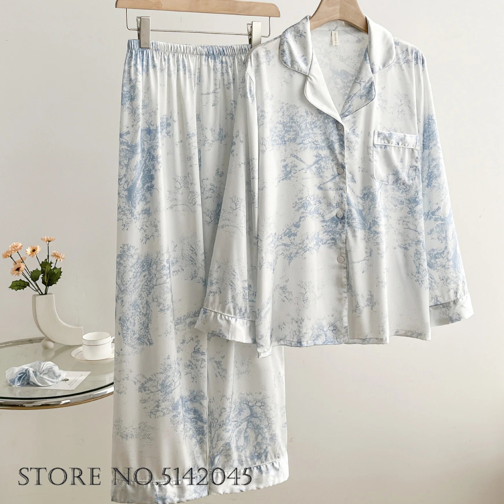 Female Pajamas Loungewear Two-Piece Set Spring Autumn New Rayon Sleepwear Pyjama Pour Femme Sexy Loose Home Clothes Lingerie