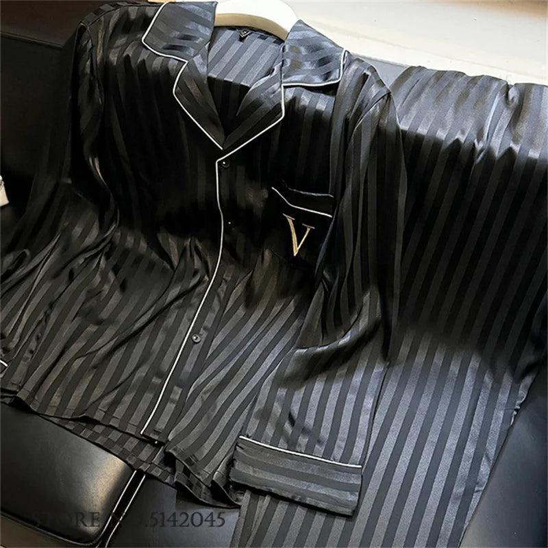 Female Pajamas Loungewear Two-Piece Set Spring Autumn New Rayon Sleepwear Pyjama Pour Femme Sexy Loose Home Clothes Lingerie