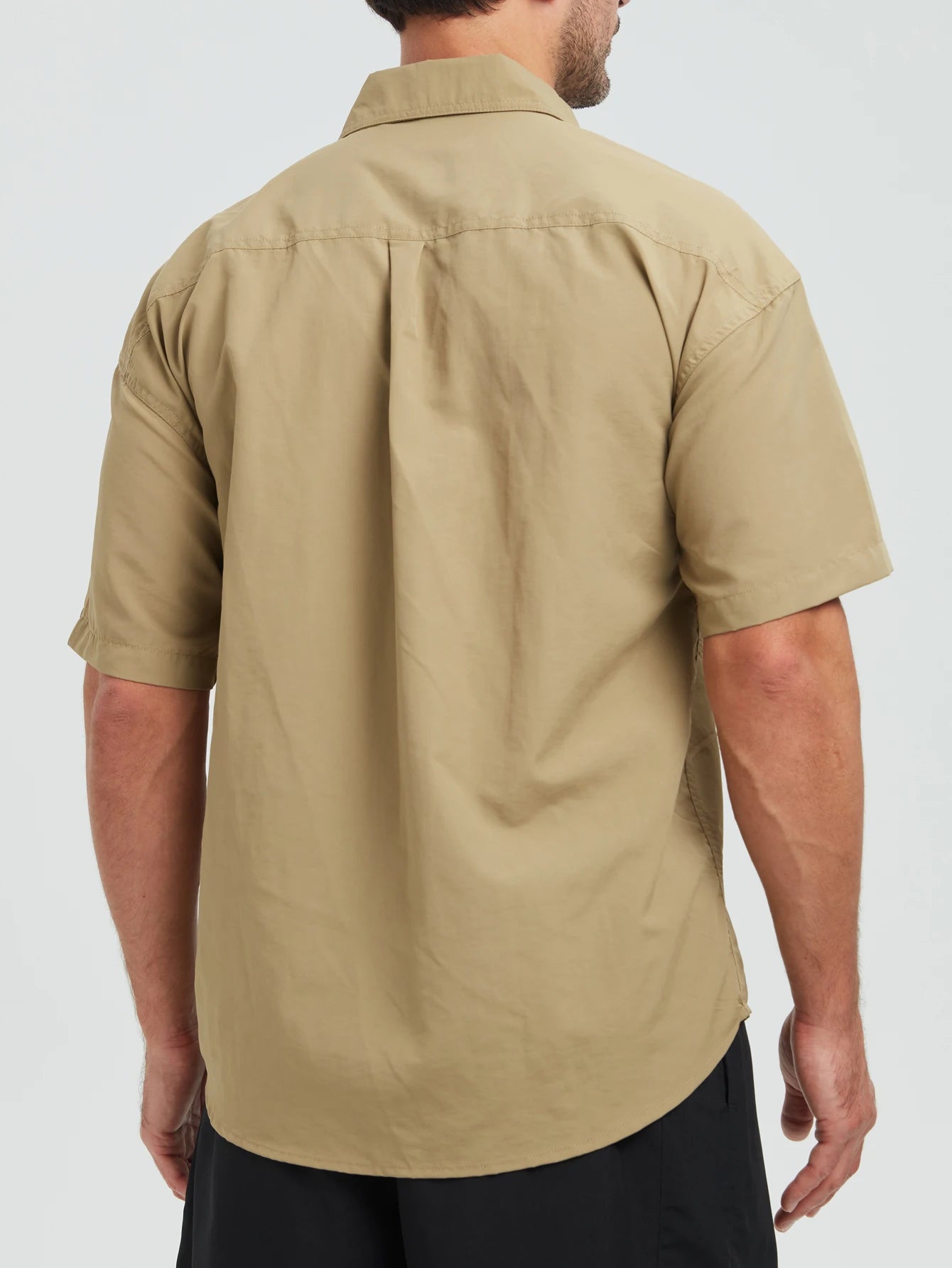 [USA Size] 100% Nylon Fashion 2025 Summer Clothes Cargo Military Brand Shirts For Mens Short Sleeves Casual Blouse Oversize 5XL