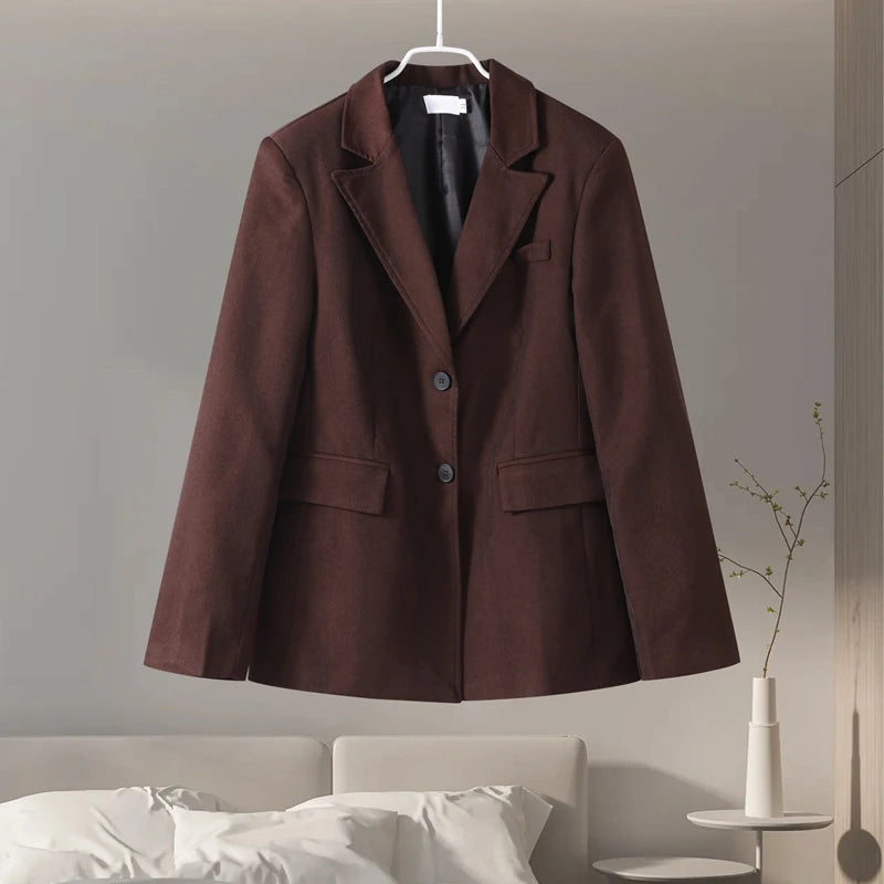 Urban Solid Coat Skirt Women Set Casual Lapel Long Sleeve Single Button Pocket Outwear Sexy Skirt 2025 Vintage Lady Outfit