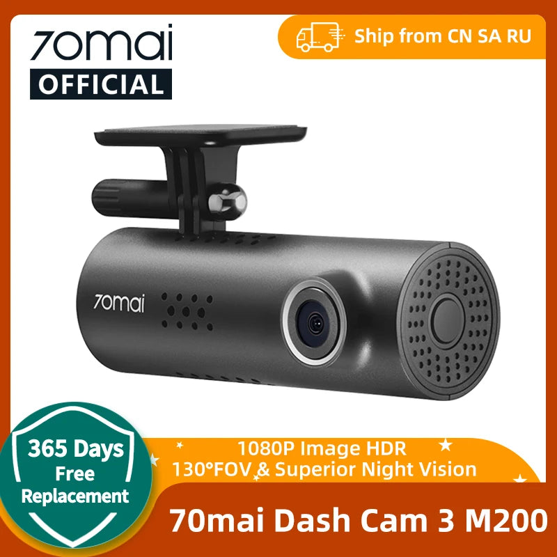 70mai Smart Dash Cam 3 M200 Voice Control 1080P 130FOV Wifi 70mai Car DVR Car Recorder Auto Recorder Wifi Parking Monitori