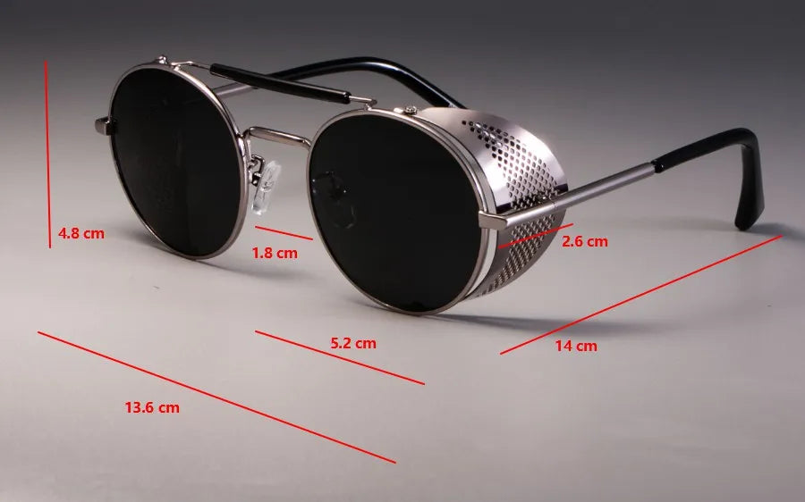 zml14 Retro Round Metal Sunglasses Steampunk Men Women Brand Designer Glasses Oculos De Sol Shades UV Protection