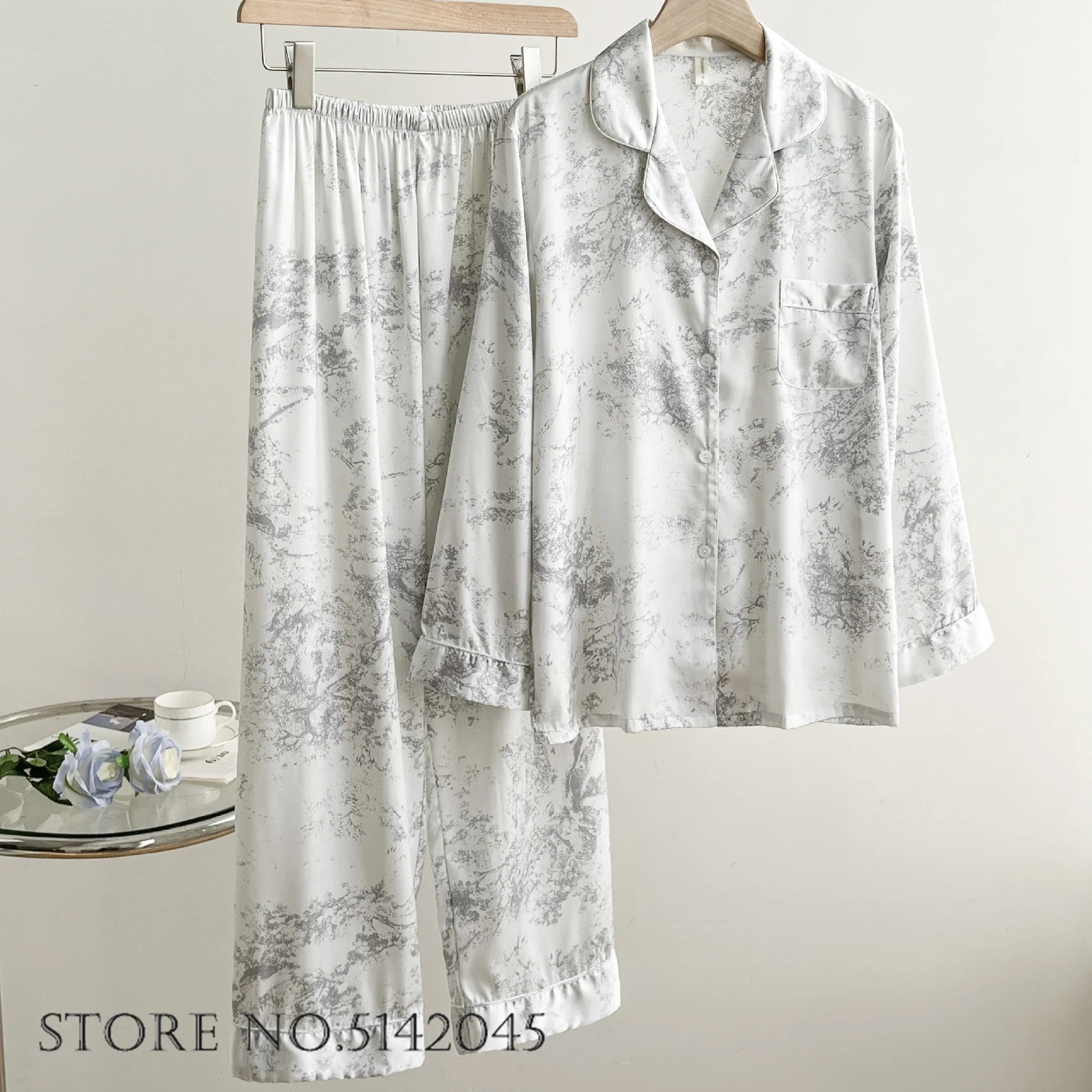 Female Pajamas Loungewear Two-Piece Set Spring Autumn New Rayon Sleepwear Pyjama Pour Femme Sexy Loose Home Clothes Lingerie