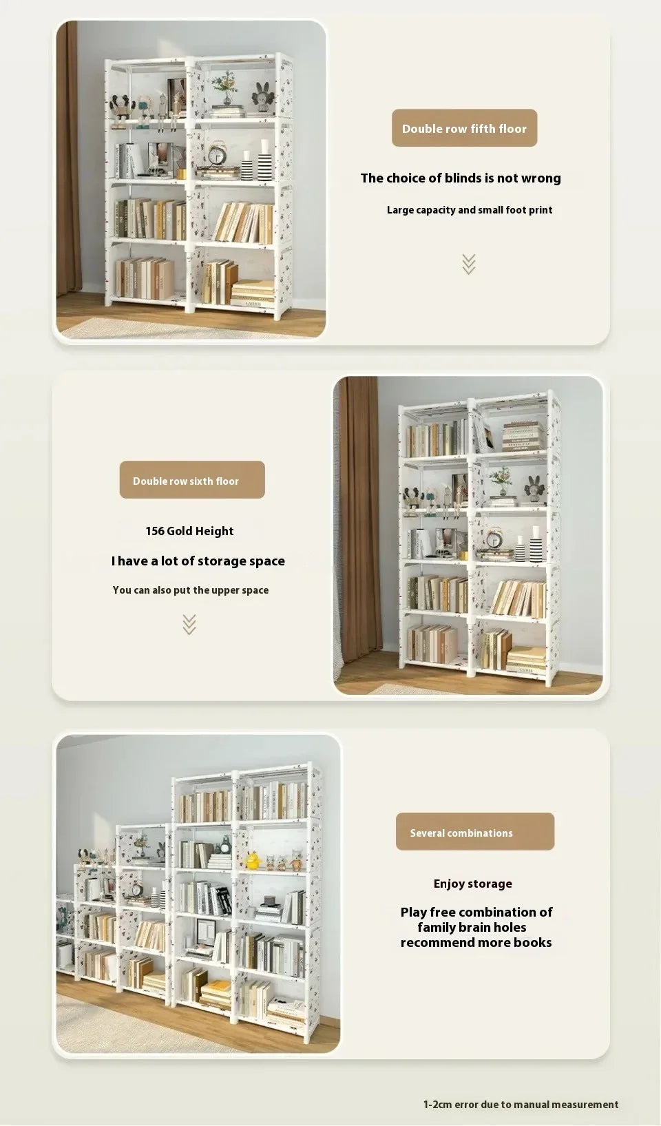 Simple Bookshelf Easy Assembly Bookcase Square Storage Shelf Multi-Layer Book Closet Living Room And Study Bedroom Storage Shelf