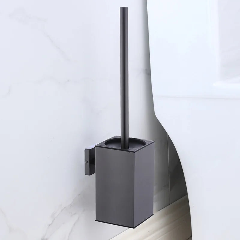Toilet Brush Holder Wall Mounted Bathroom Cleaning Brush Toilet Brushes For Cleaning Storage Space Stainless steel Black gold
