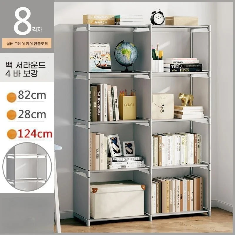Simple Bookshelf Multi Layer Easy Assembly Diy Wardrobe Bookshelf  Plastic Square Storage Rack Living Room Study Room Bedroom