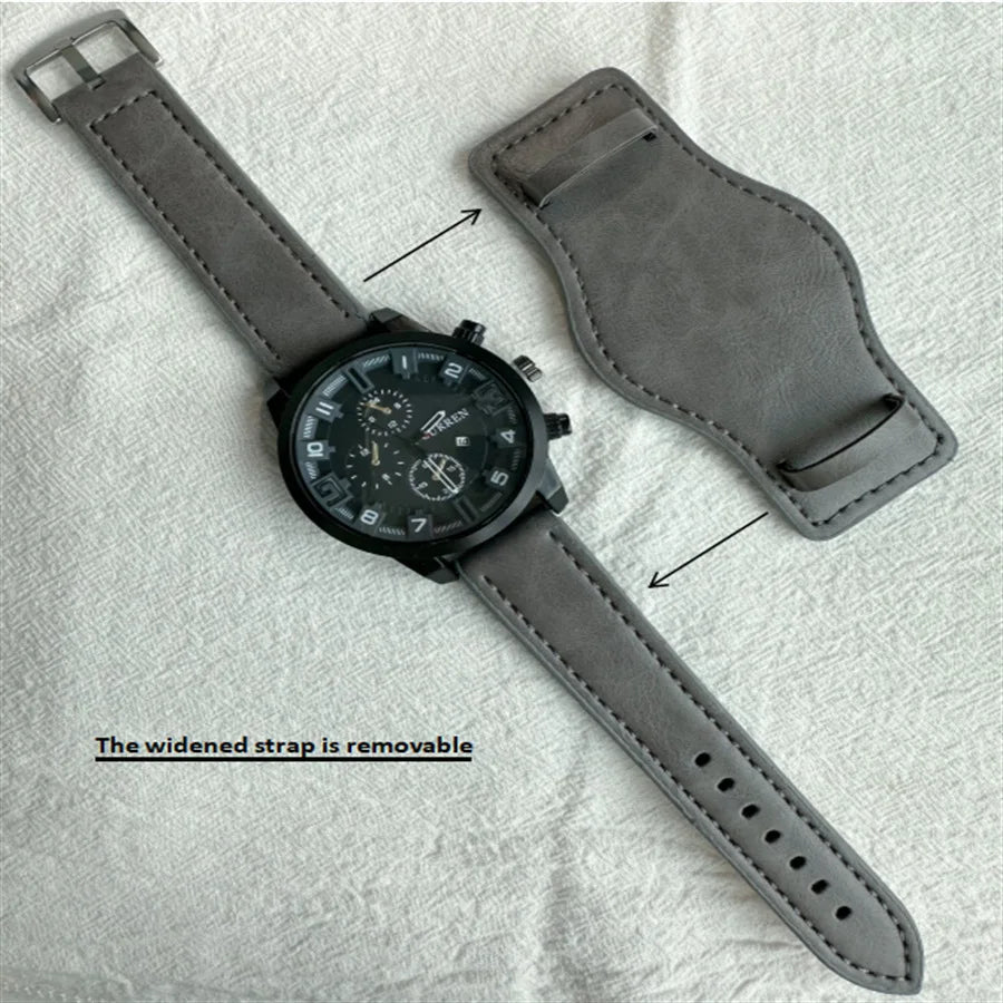 Fashion Retro Men's Quartz Wristwatches Luxury Man Watch PU Leather Business Watch Military Tactical Outdoor Sport Wristwatch