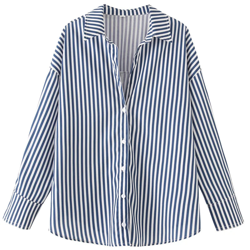 TRAF Woman 2025 Oversized Shirts & Blouses Spring Summer 2025 Woman Elegant Button Up Long Sleeve Blouses Fashion Plus Size Tops