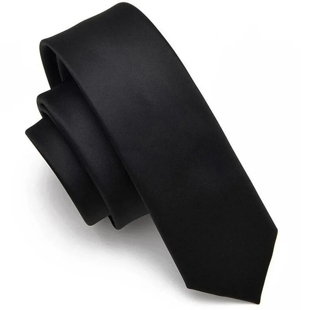 Black Simple Clip on Tie Security Tie Doorman Steward Matte Black Funeral Ties for Men Women Students Neck Ties Fake Collar