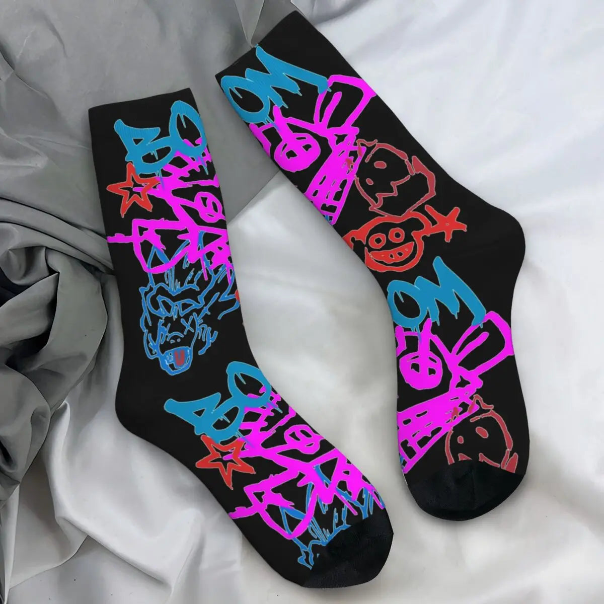 Jinx Monkey Socks Arcane L-League Anime Legends Kawaii Stockings Unisex Men Medium Soft Sports Autumn Pattern Anti Slip Socks