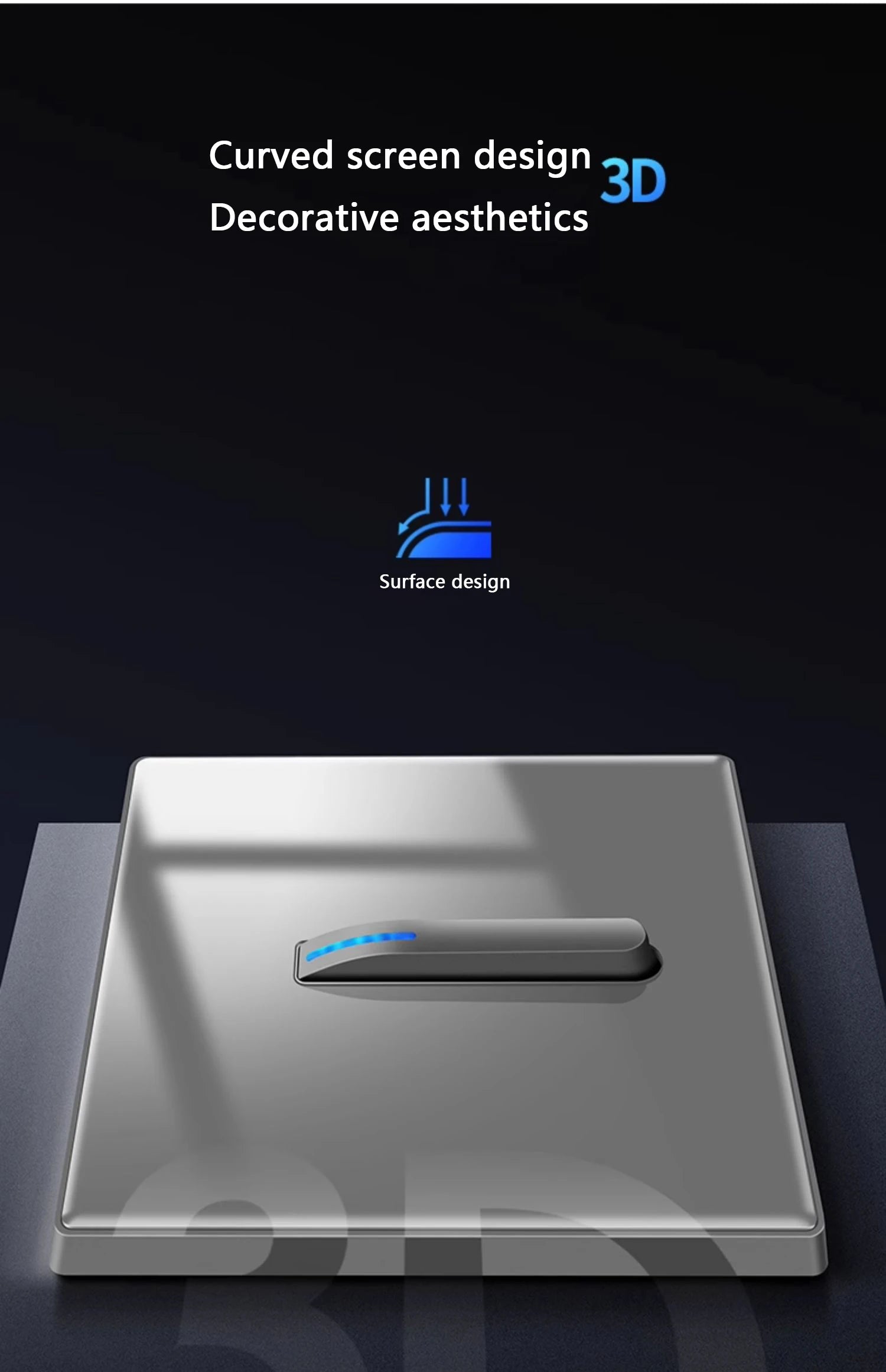 Wall Light Switch Panel Tempered Glass International Switch Self-reset 1/2/3/4 Gang 1/2 Way LED Indicator Piano Key Wall Panel