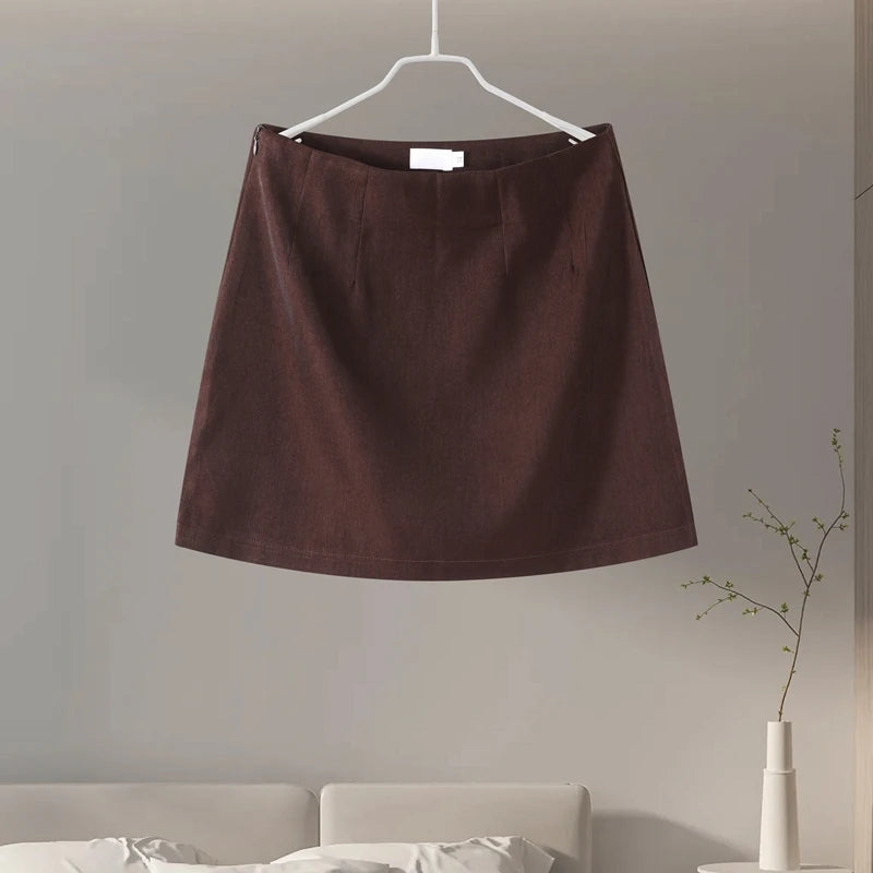 Urban Solid Coat Skirt Women Set Casual Lapel Long Sleeve Single Button Pocket Outwear Sexy Skirt 2025 Vintage Lady Outfit