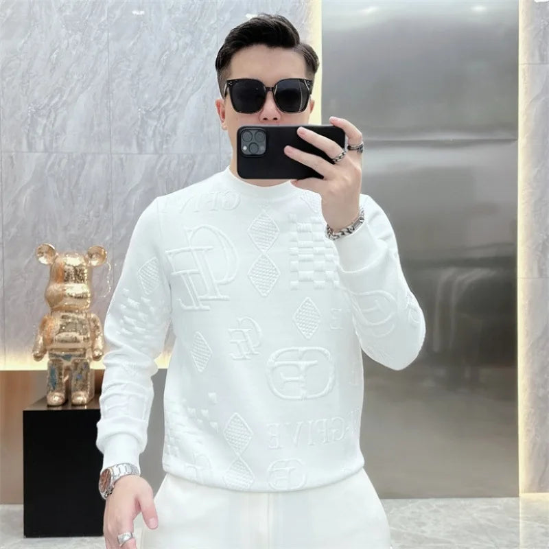 2025Autumn Casual Men's Solid Hoodie Comfortable Strecth Sweatshirts Loose Pocket Warm Clothes Fashion Street Female Pullovers