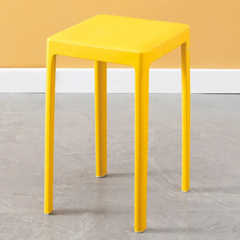 Simple Plastic Stool Home Living Room Modern Simple High Stool Stackable Nordic High Stool Thick Solid Square Stool