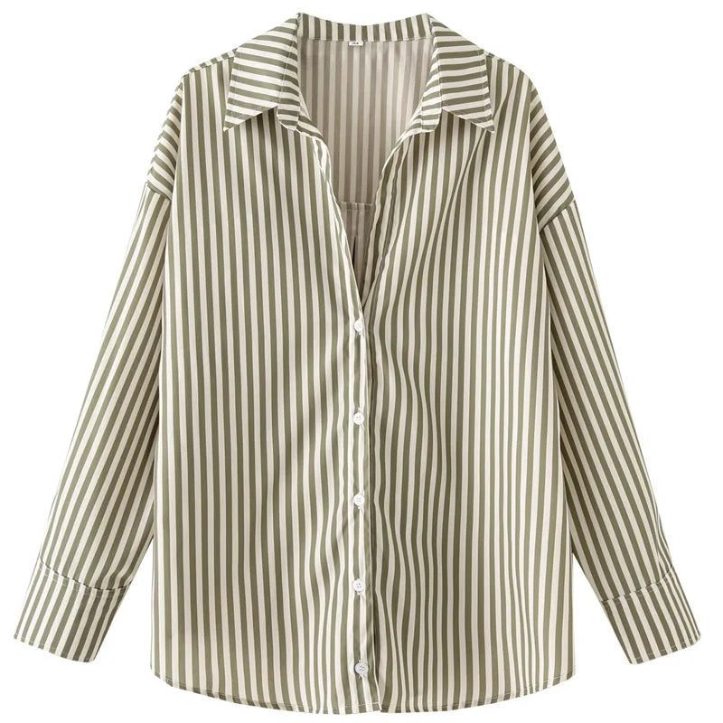 TRAF Woman 2025 Oversized Shirts & Blouses Spring Summer 2025 Woman Elegant Button Up Long Sleeve Blouses Fashion Plus Size Tops
